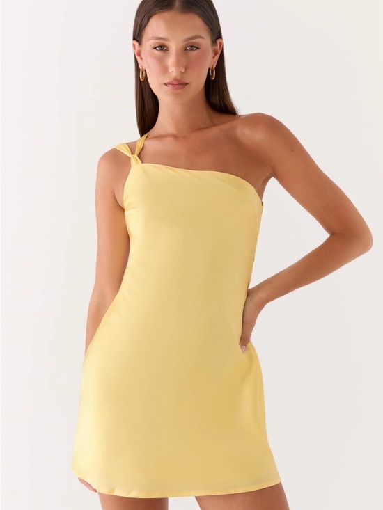 Peppermayo Dresses & Skirts - Peppermayo Yellow One-Shoulder Mini Dress